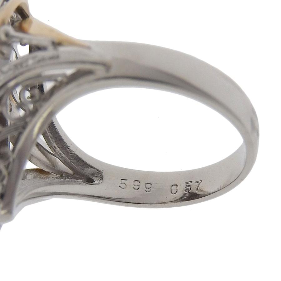 リング 指輪 Pt900 K18 ボルダーオパール 5.99ct ダイヤモンド