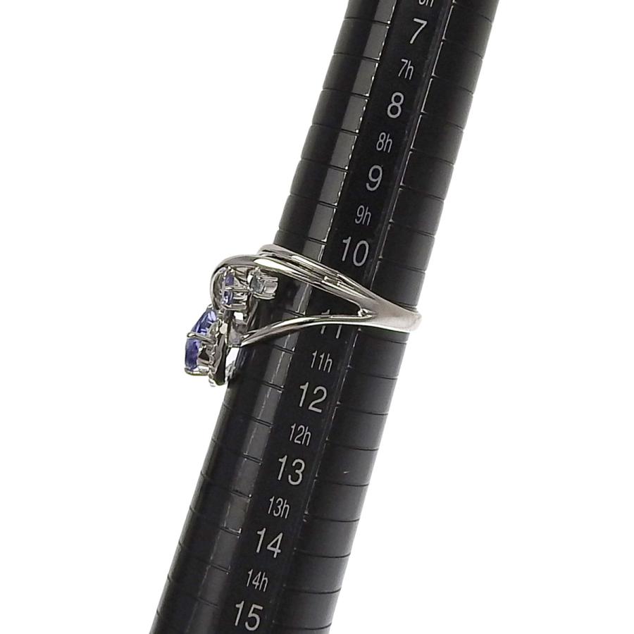 リング 指輪 K18WG タンザナイト 1.279ct ダイヤモンド 0.20ct 11号 