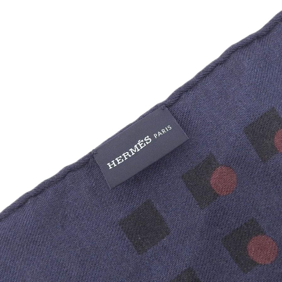 エルメス HERMES ストール カシミア シルク グレー ブラック ネイビー