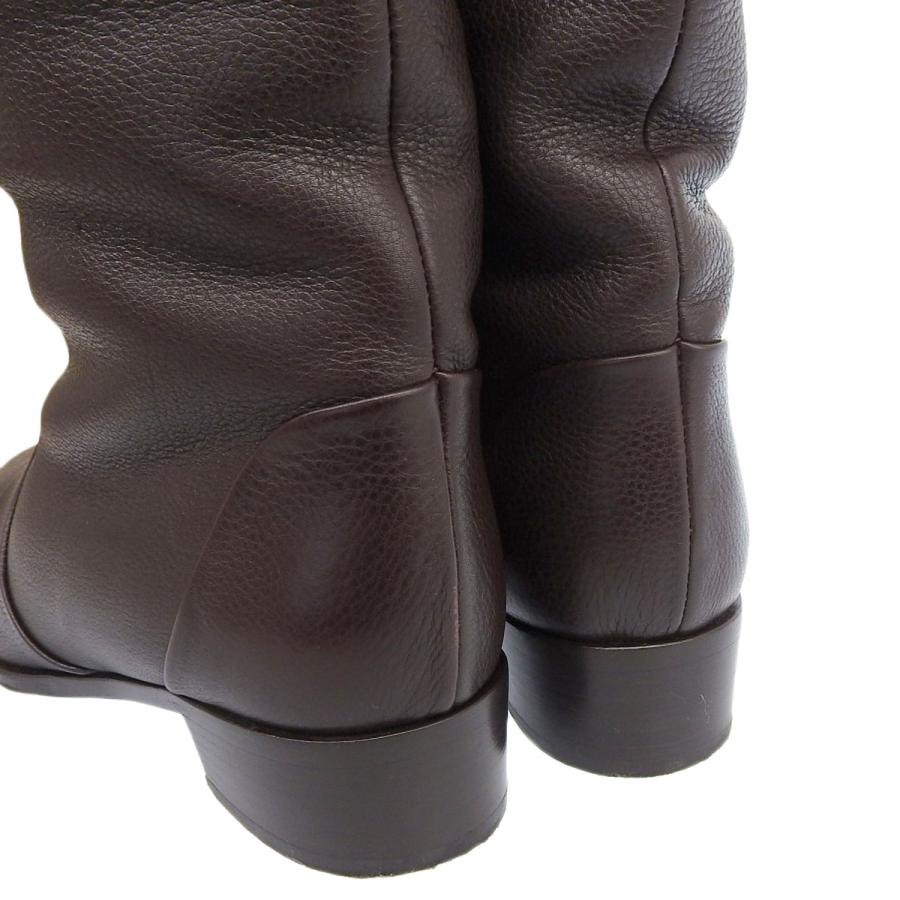専用　フェラガモ ムートン ロングブーツ FERRAGAMO（フェラガモ） ロング ブーツ レザー ムートン ブラウン 7C