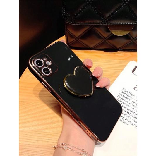iPhone7p/8p/7/8/X/11/12/13/14/15 韓国 iPhone ケース ハート メッキ