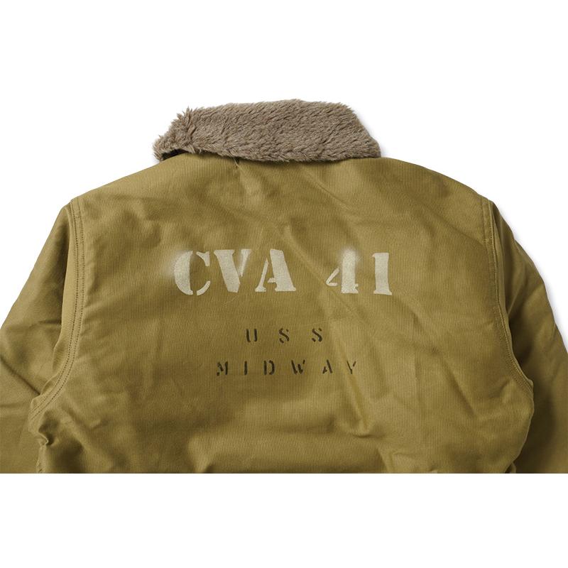BUZZ RICKSON'S バズリクソンズ N-1 ジャケット Type N-1 Khaki  DEMOTEX-ED STENCIL "MIDWAY" BR15766の画像