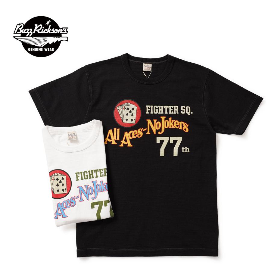 BUZZ RICKSON'S バズリクソンズ 半袖Tシャツ SLUB YARN T-SHIRT "77th FTR SQ" BR79728 | BUZZ RICKSON'S