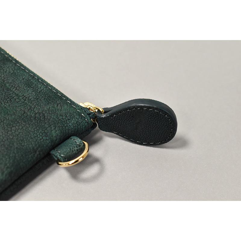 【良品】Chapllin エレファントレザー 象革 長財布 ヴィンテージ 緑 chapllin チャップリン ミニウォレット エレファントレザー・L