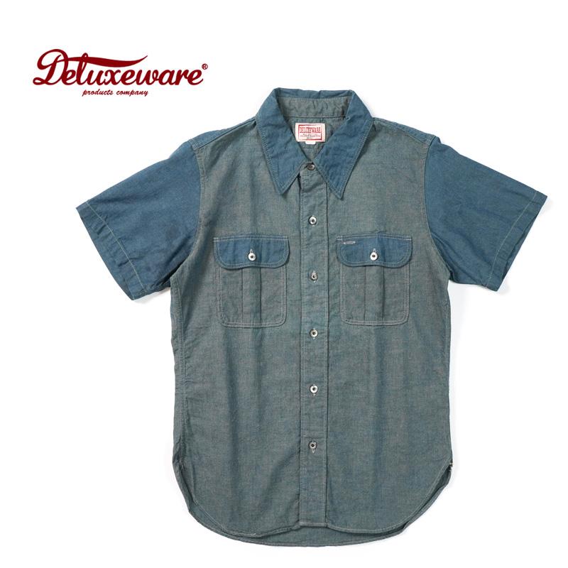ぷ*に様 デラックスウエア 半袖シャツ DELUXEWARE デラックスウエア 半袖 シャツ “SHORT CHAMBRAY” WWS-25