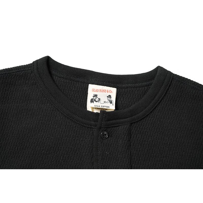 GLAD HAND グラッドハンド Tシャツ “WAFFLE HENRY L/S T-SHIRTS” HAND