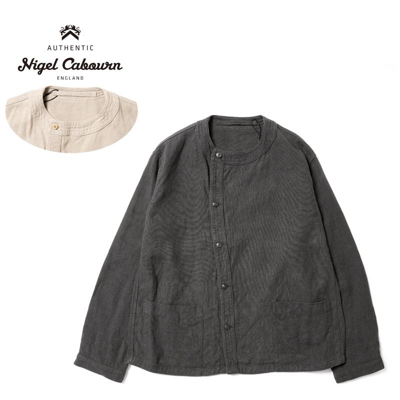 Nigel Cabourn モールスキン ノーカラージャケット 48 アイボリー Nigel Cabourn モールスキン ノーカラージャケット 48 アイボリー