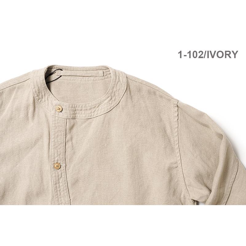 Nigel Cabourn モールスキン ノーカラージャケット 48 アイボリー Nigel Cabourn モールスキン ノーカラージャケット 48 アイボリー