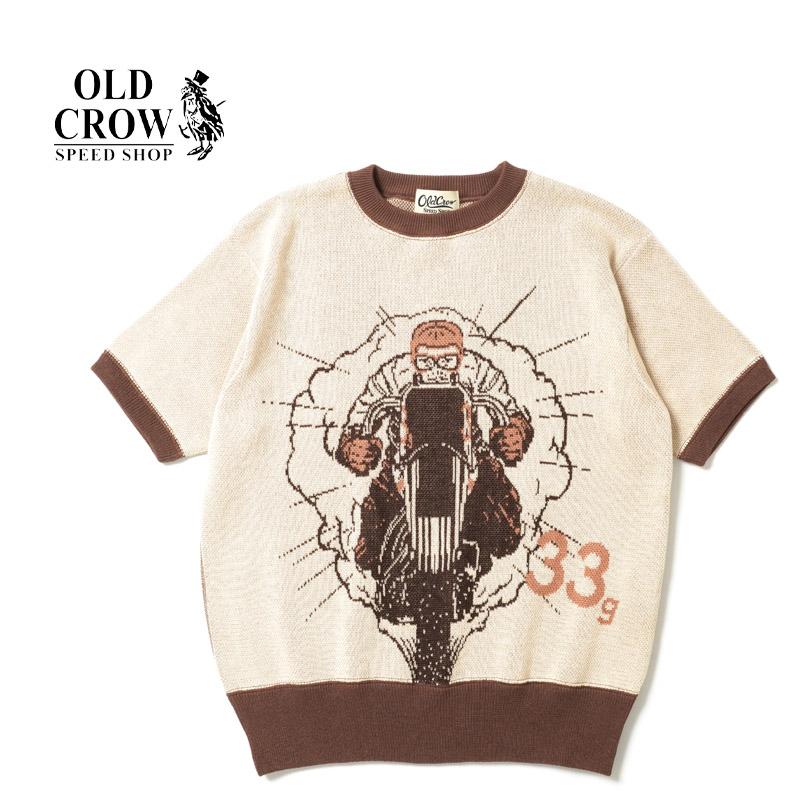 OLD CROW(GLAD HAND) CROW オールドクロウ 半袖 ニット OLD CROW(GLAD HAND) CROW オールドクロウ 半袖 ニット