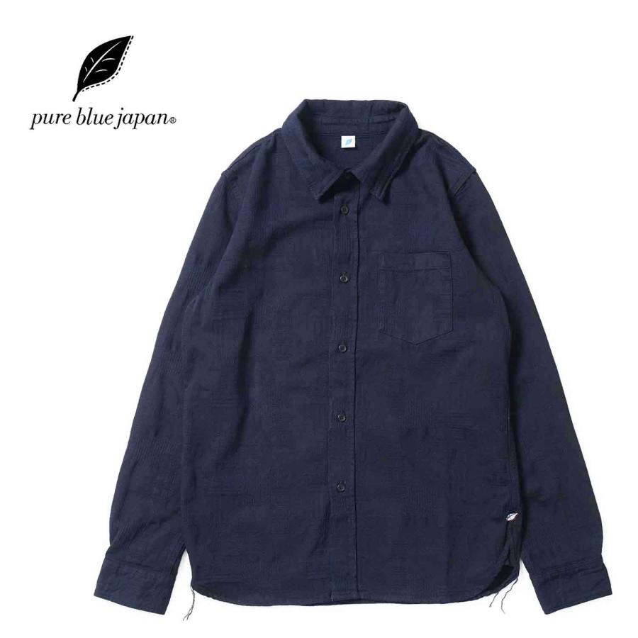 pure blue japan（ピュアブルージャパン） 長袖シャツ “Jacquard