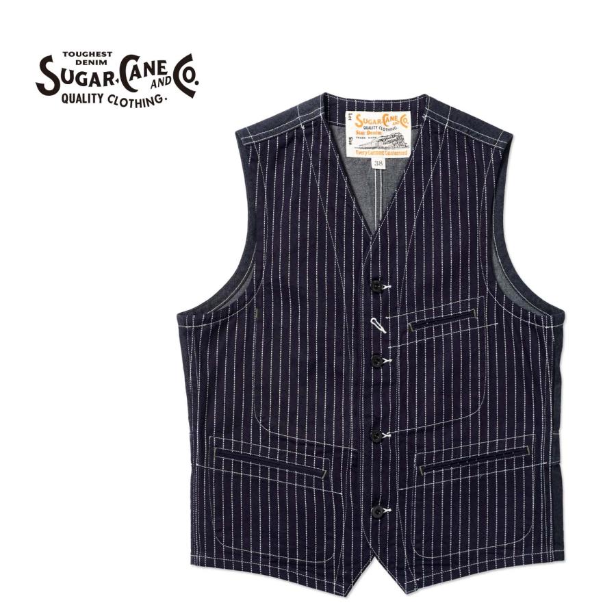 SUGAR CANE シュガーケーン ベスト 9oz. WABASH STRIPE WORK VEST