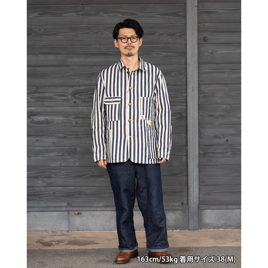 SUGAR CANE シュガーケーン ジャケット HEADLIGHT × FICTION ROMANCE NOS 7oz. 1/2 “INDIGO STRIPE WORK COAT” SC15305｜rogues｜13