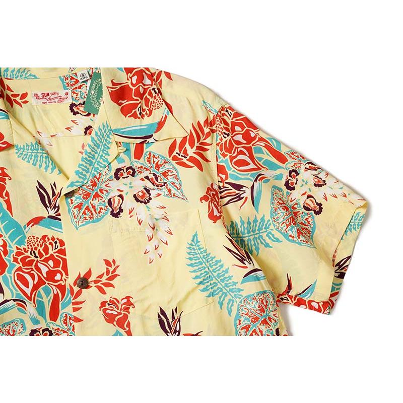 SUN SURF アロハシャツ Mサイズ 花柄 SUN SURF サンサーフ 半袖 アロハシャツ RAYON HAWAIIAN SHIRT