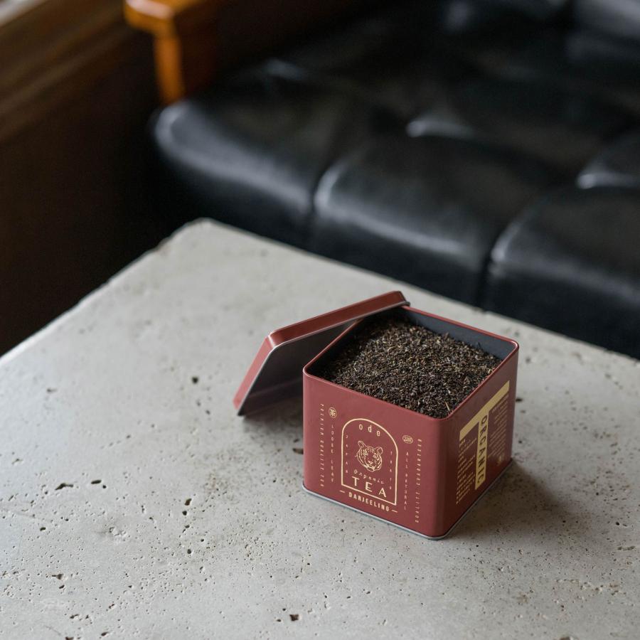 オーガニック 美味しい ダージリン 「ode」ルースリーフ 紅茶 可愛い缶