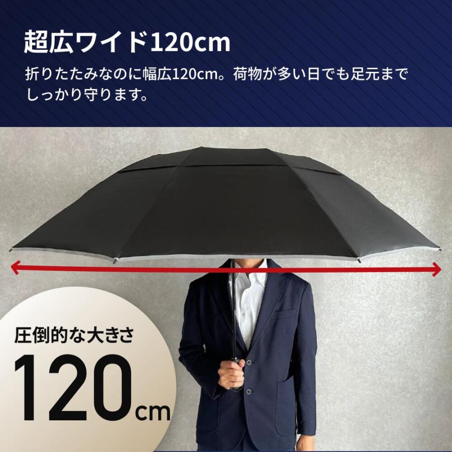 逆折りたたみ傘 NURASAN-27W ヌラサン ワンタッチ 自動開閉 120cm 強風