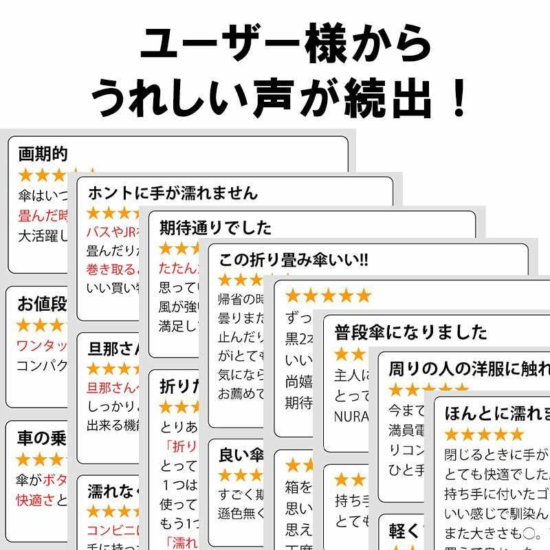晴雨兼用の逆折りたたみ傘 NURASAN-J ヌラサン ジェイ ワンタッチ 自動開閉 日傘 UVカット 通勤 プレゼント 贈り物 ギフトの画像