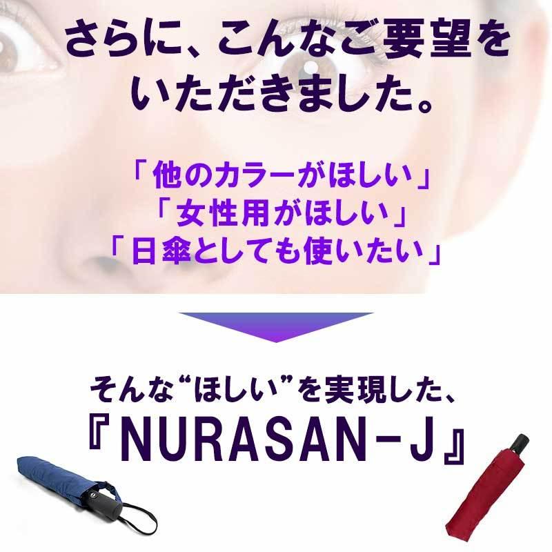 晴雨兼用の逆折りたたみ傘 NURASAN-J ヌラサン ジェイ ワンタッチ 自動開閉 日傘 UVカット 通勤 プレゼント 贈り物 ギフトの画像