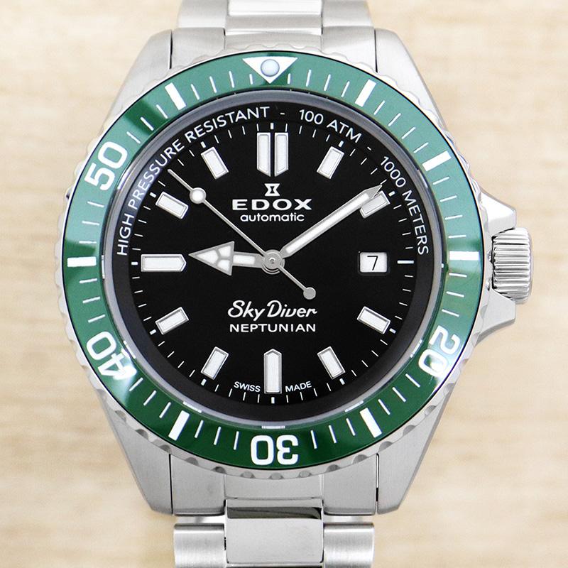 EDOX エドックス スカイダイバー ネプチュニアン メンズ 男性 彼氏 アナログ 腕時計 自動巻き ウォッチ 80120 3VM NIN ビジネス  誕生日 プレゼント