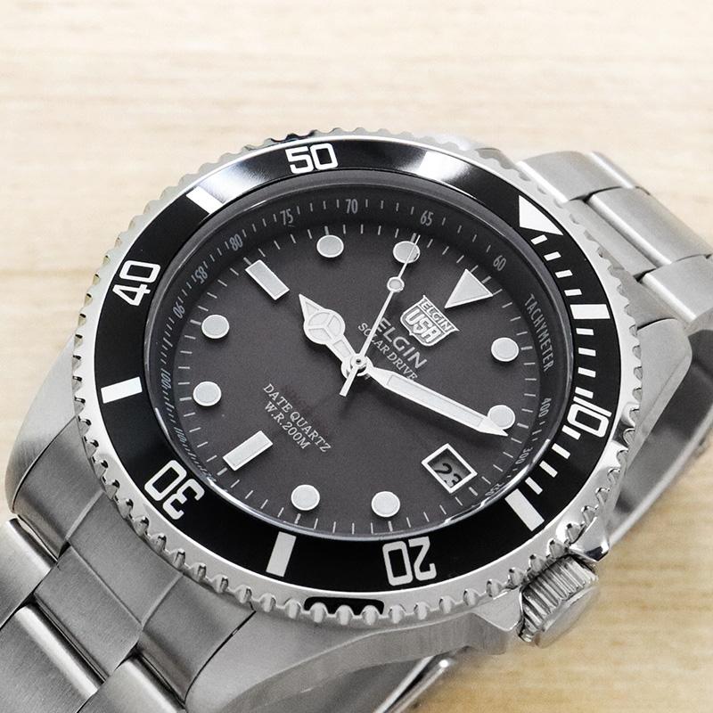 ELGIN（エルジン） メンズ 男性 彼氏 アナログ 腕時計 ソーラー