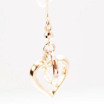 K18 18金 18k フックピアス ピンクゴールド ハート　ペア♡② K18 18金 18k フックピアス ピンクゴールド ハート ペア♡②