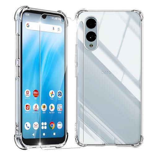 【美品】[arrows We2 64GB] 本体 ＋ 透明ケース＋画面保護シール 対応 Arrows We2 ケース クリア 黄変防止 + F-52E ガラスフィルム 柔軟
