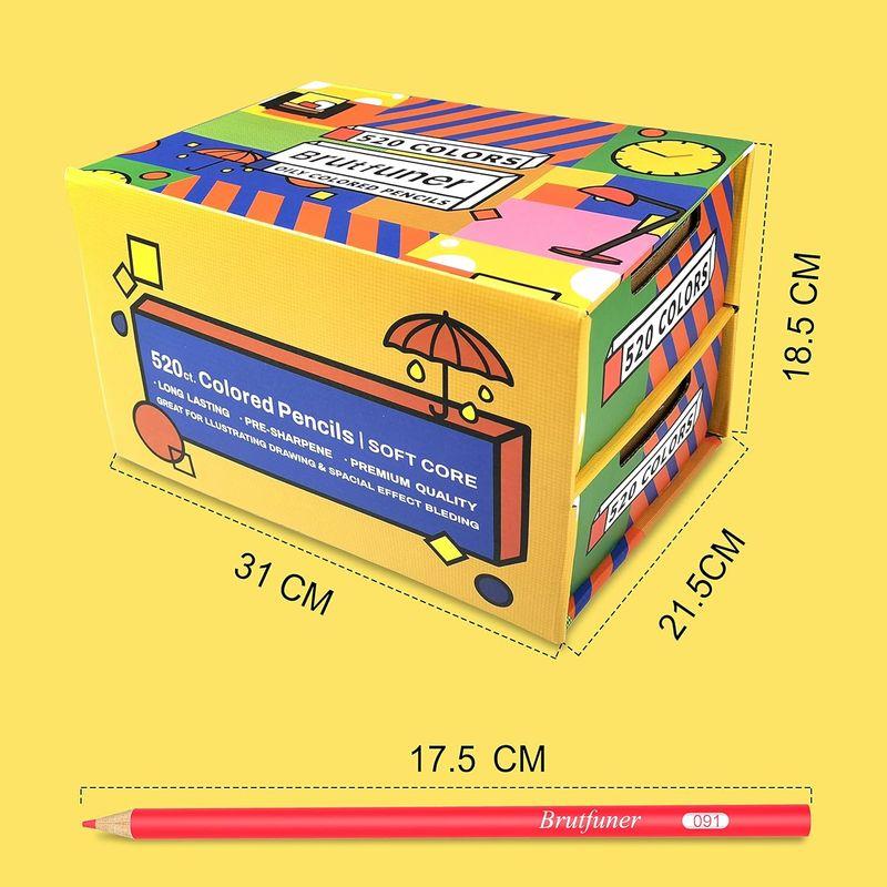 色鉛筆 520色セット 油性色鉛筆 プロ専用ソフト芯色鉛筆セット 子供