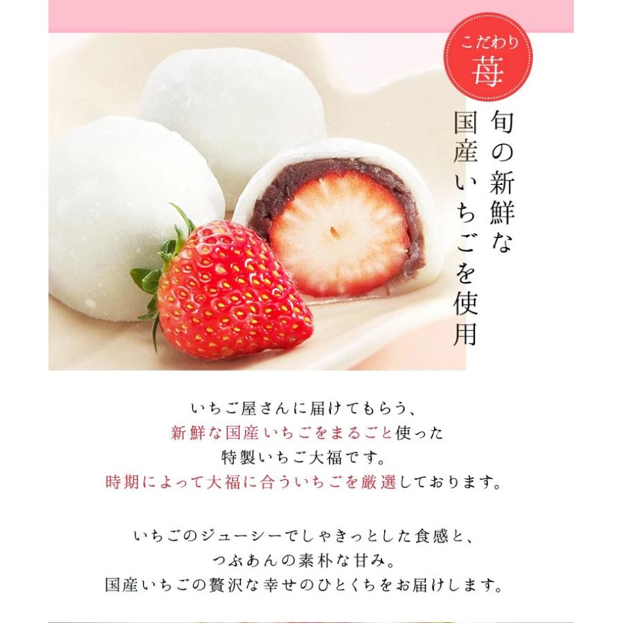 フルーツ大福 いちご大福 6個 母の日 もちつつみ 苺イチゴ 新鮮 あずき
