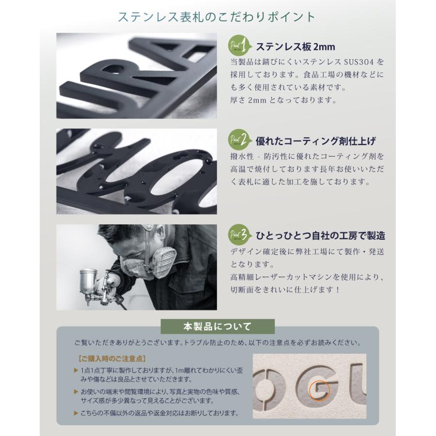 ニコニコsign 表札 戸建て コーナーサイン 左/右コーナー用 おしゃれ 
