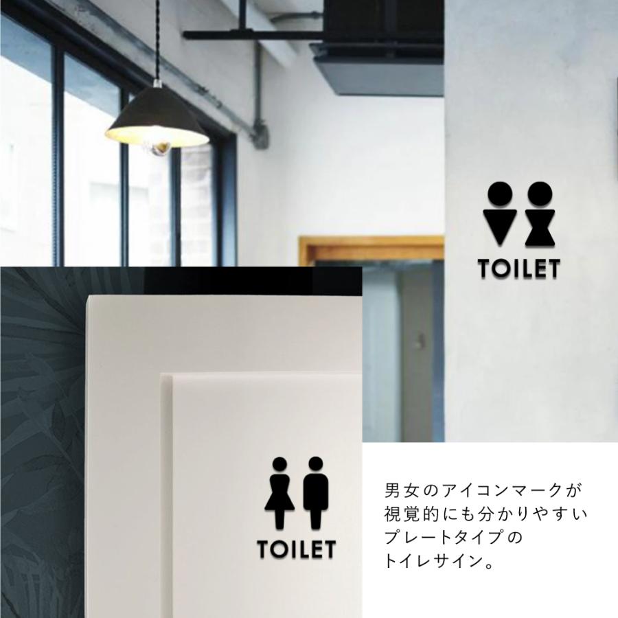 ニコニコsign 【TOILET】アクリル製 トイレ案内ドアプレート ブラック
