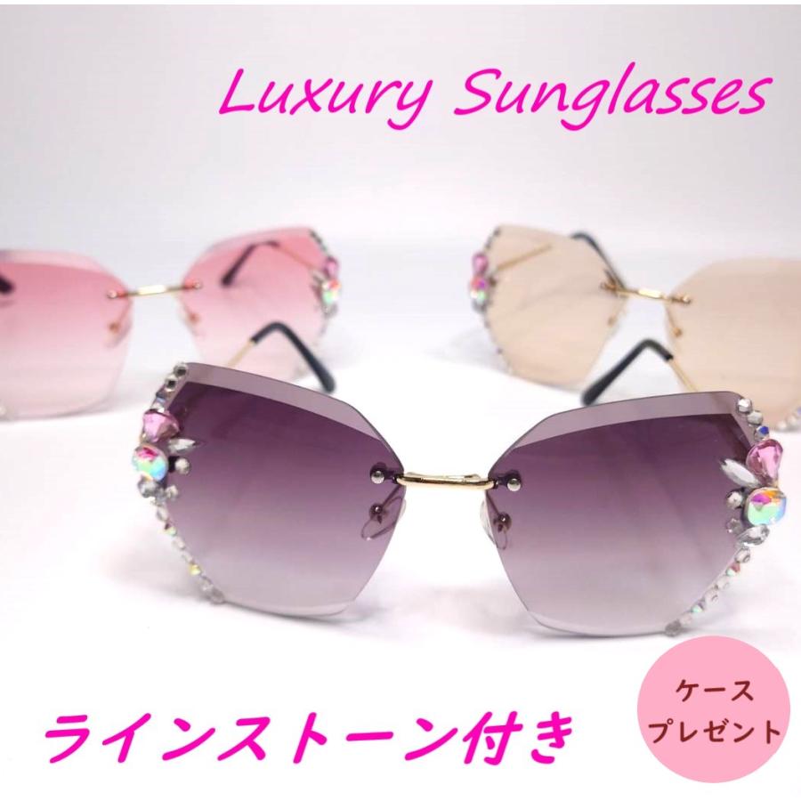 CHANEL サングラス ピンクパープルブラウングラデ メタル フレームレス