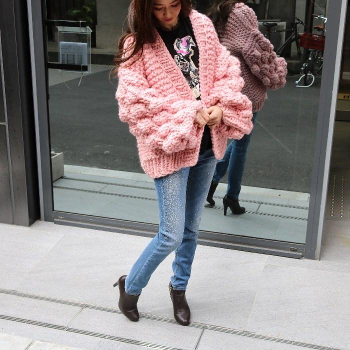 8330円 最大40%OFFクーポン 柔らかい女性のセーター フランスの純粋なシリーズ緩いオールマッチジャケットニットカーディガン女性薄いピンクパープル 軽量設計 色 : ピンク Size Small