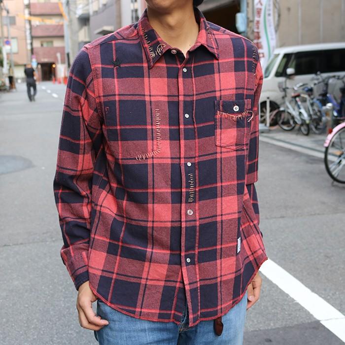 ジ エディター 送料無料 新品 即日発送 チェック シャツ メンズシャツ タータンチェック The Editor レッド イタリア製 芸能人 愛用 ネルシャツ Bark Leon Www Unipymes Com