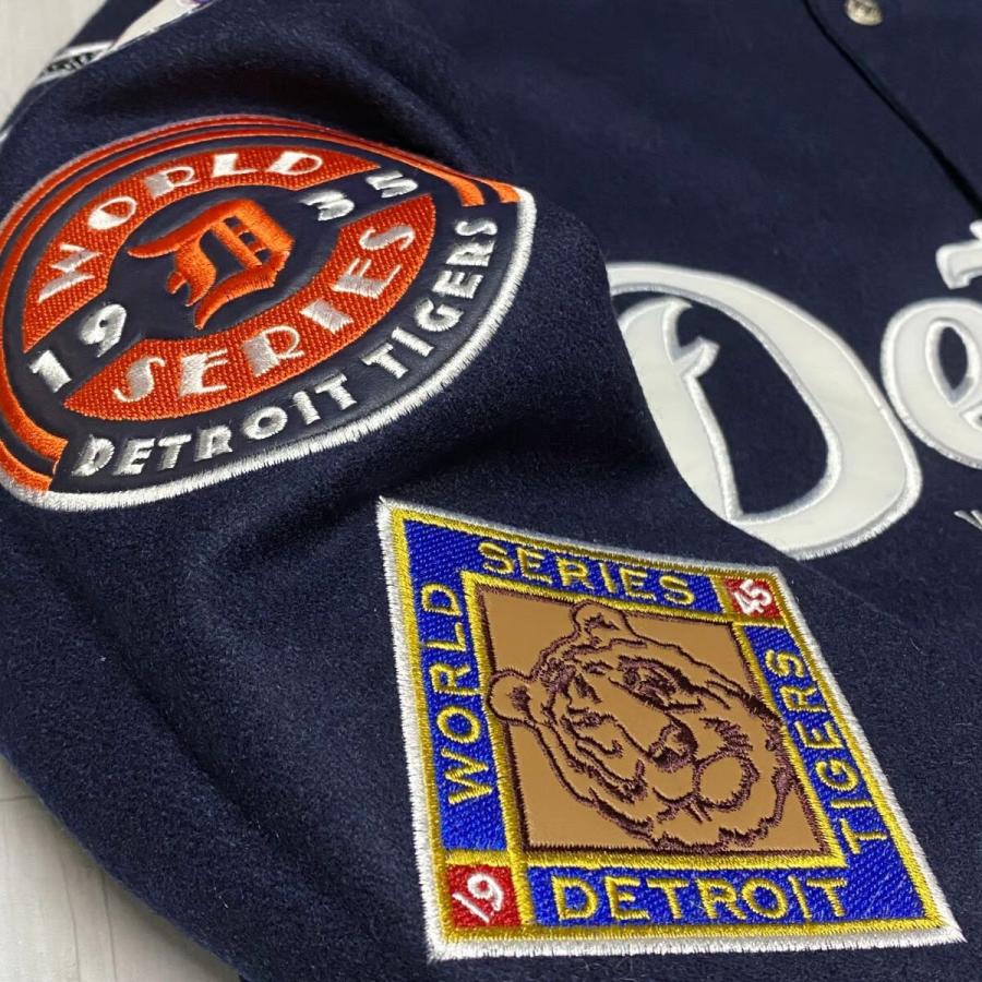 USA限定 JHデザイン Detroit Tigers デトロイト タイガース MLB チャンピオンズ リバーシブル スタジャン｜roliko｜02