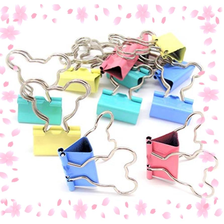 かわいい ダブルクリップ ターンクリップ 文房具 アニマル 動物 カラフル クリップ 大 口幅2 5cm 12 ネット限定