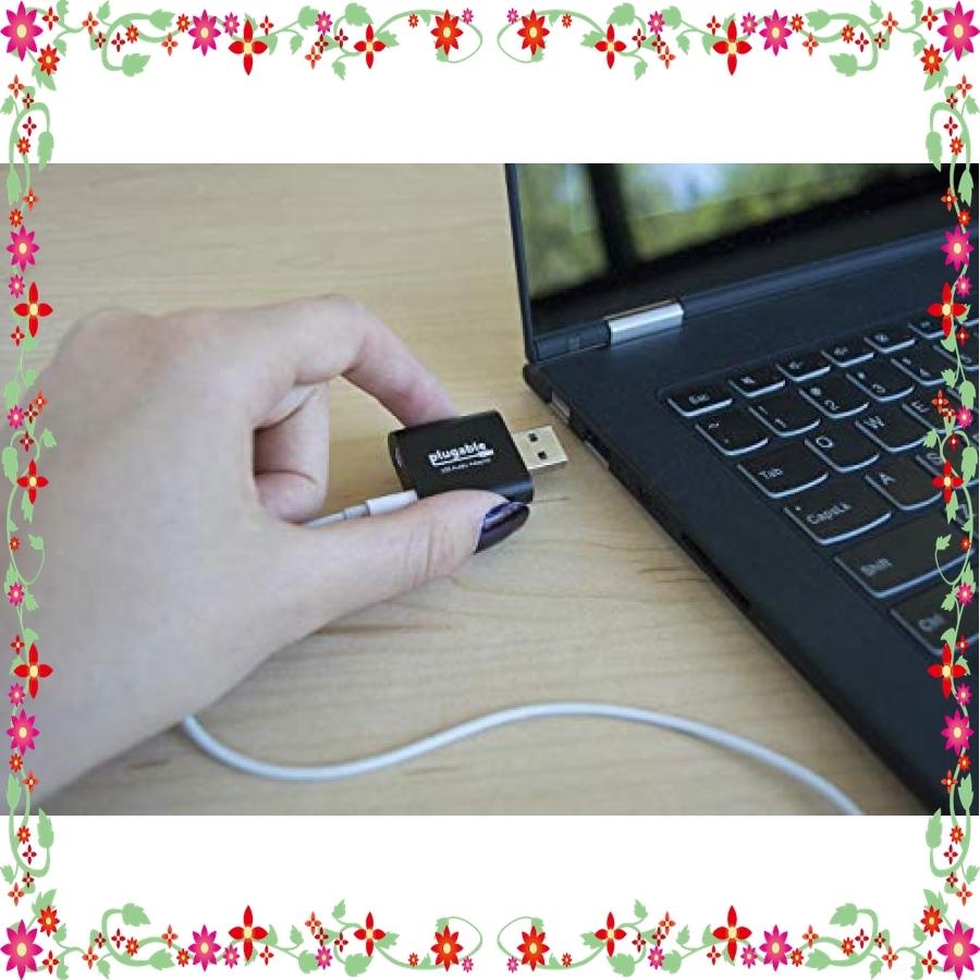 激安本物 Plugable Usb オーディオ アダプタ 3 5mm ヘッドホン マイク端子付 黒アルミニウム仕上げ 外部ステレオサウンド Cisama Sc Gov Br