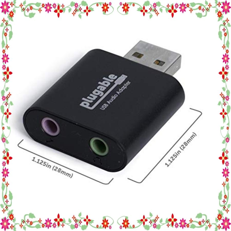激安本物 Plugable Usb オーディオ アダプタ 3 5mm ヘッドホン マイク端子付 黒アルミニウム仕上げ 外部ステレオサウンド Cisama Sc Gov Br