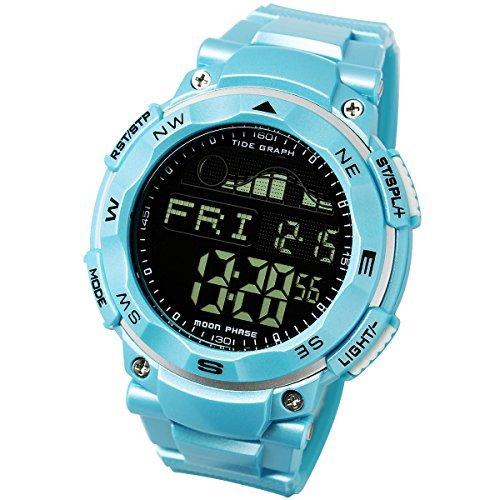 ラドウェザー ダイバーズ腕時計 タイドグラフ 100m防水 デジタル時計 スカイブルー 反転液晶 Zfsd B078gl4b6j ロールヤフー店 通販 Yahoo ショッピング