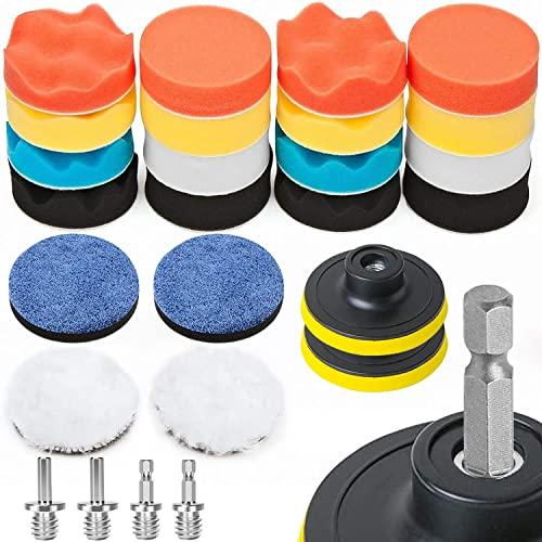 ポリッシャー バフ 80mm 24点 六角軸付き 電動ポリッシャー用 電気ドリル インパクトドライバー用