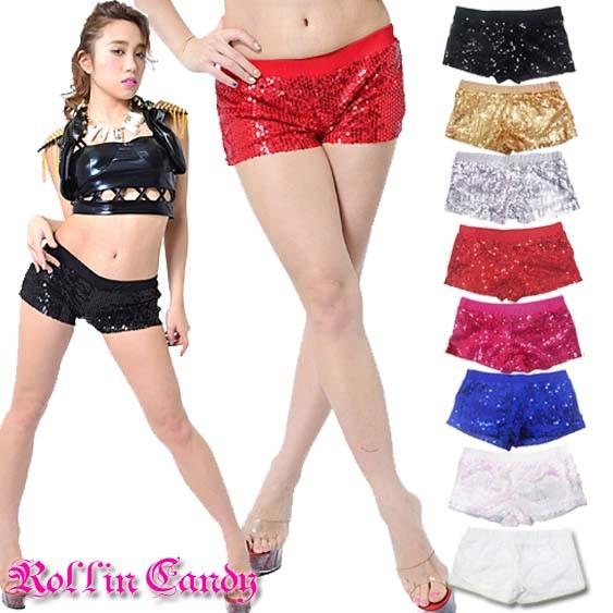 スパンコールショートパンツ キッズOK ダンス衣装 ダンサー衣装 ヒップ