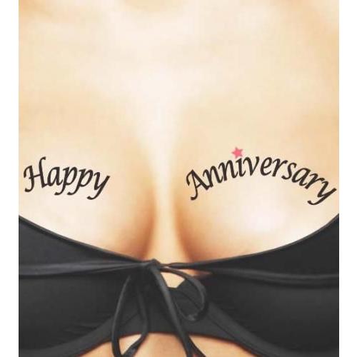 LA直輸入♪ta-ta-too's　TATTOOタトゥーシール2枚セット【HAPPY ANNIVERSARY】【LUCKY YOU】ショーガール パーティー コスプレ ボディーシール ボディーアート | 
