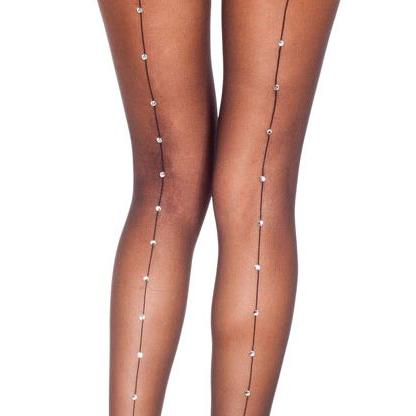 MusicLegs(ミュージックレッグス) ラインストーン付き バックシームパンティストッキング ML874 黒 ブラック パンスト タイツ |  | 03