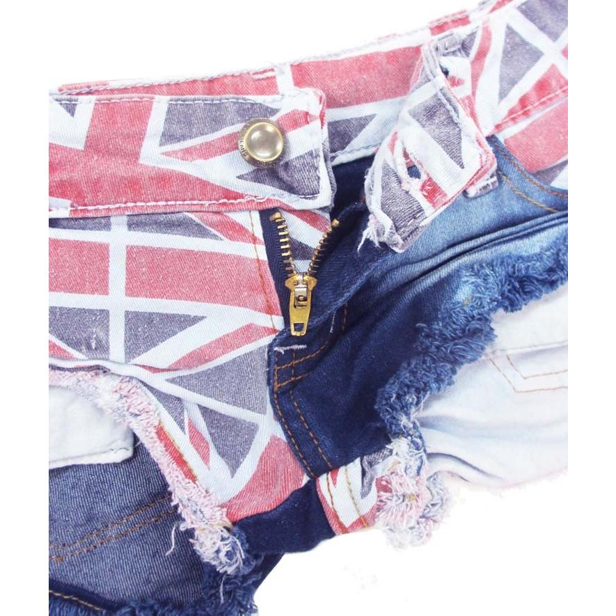 在庫処分セール】ユニオンジャック クラッシュデニムショートパンツ