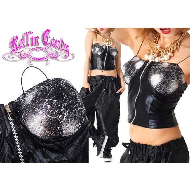 お目立ち度満点!ラメクラッシュデザイン ボンテージ風メタリック