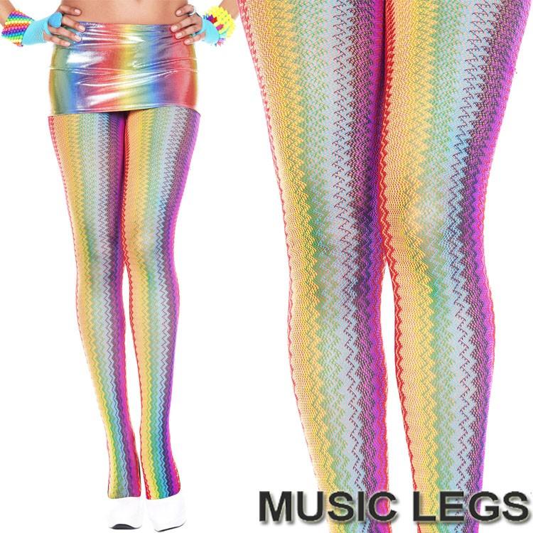 MusicLegs(ミュージックレッグ)ジグザグレインボータイツ ML39093
