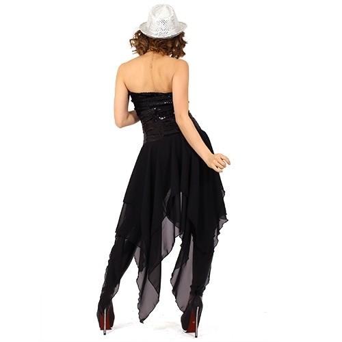 ダンサー必見!フロント編み上げスパンコールコルセットアシンメトリー