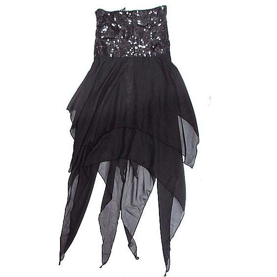 ダンサー必見!フロント編み上げスパンコールコルセットアシンメトリー