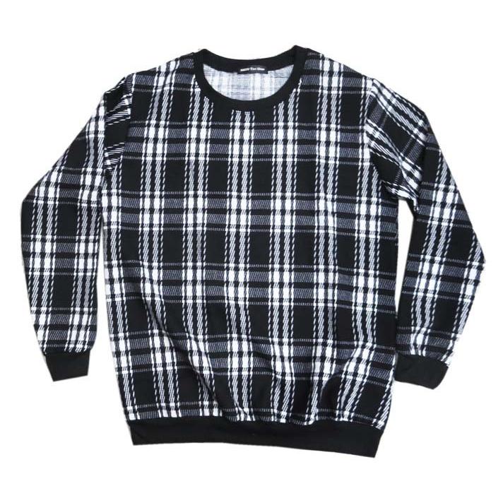ブラックレーベル　チェック柄長袖Tシャツカットソー白　LLサイズ 22,000円 大きいサイズ モノトーンチェック柄 Big 長袖トップス ロンT T