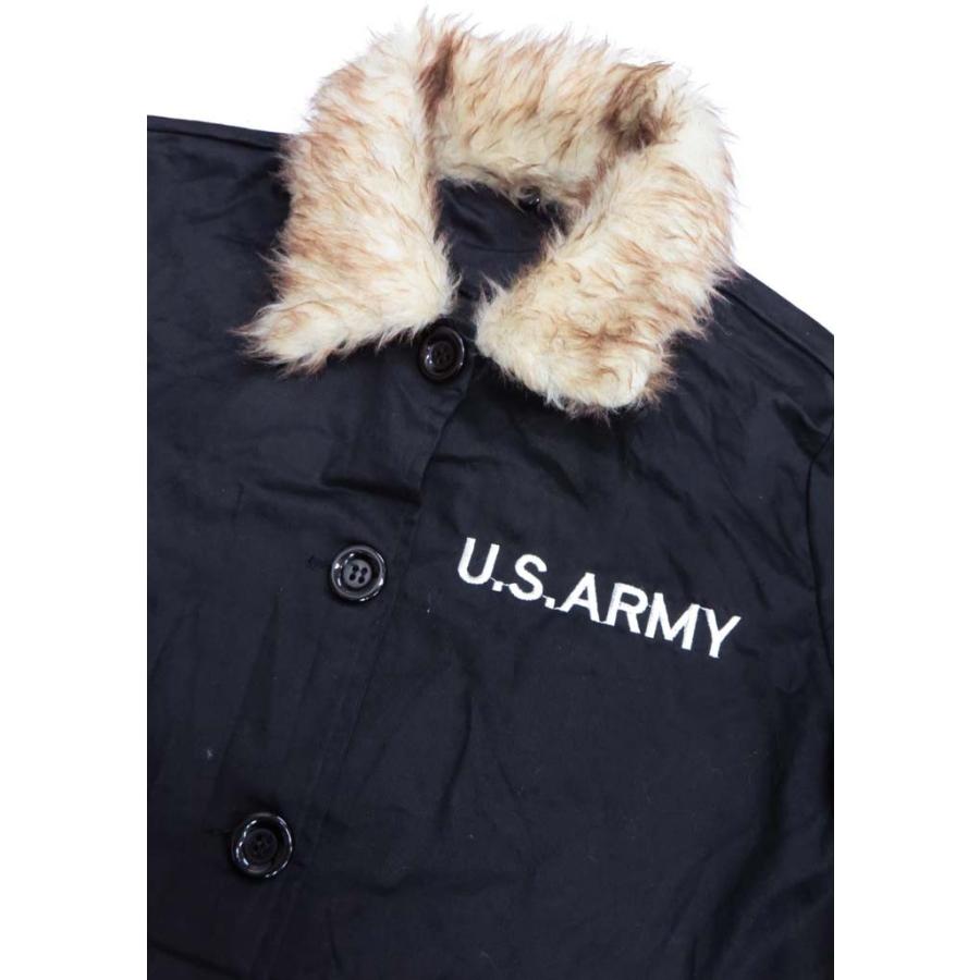 在庫処分SALE】ファー襟付き US ARMY刺繍 ミリタリージャケットシャツ