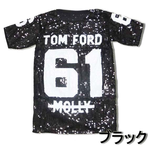ダンス衣装・ステージ衣装に!スパンコール ナンバリングビッグTシャツ
