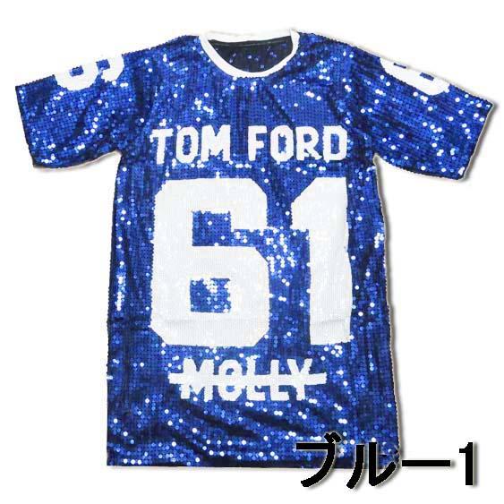 ダンス衣装・ステージ衣装に!スパンコール ナンバリングビッグTシャツ